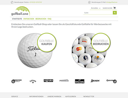 KM-Marketingberatung Projekt  Golfball.one SHOP
